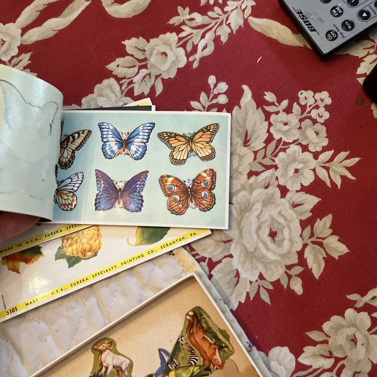 Vintage Gummed Seals Eureka Dennison Seasonal Butterflies Birds Stars Lot