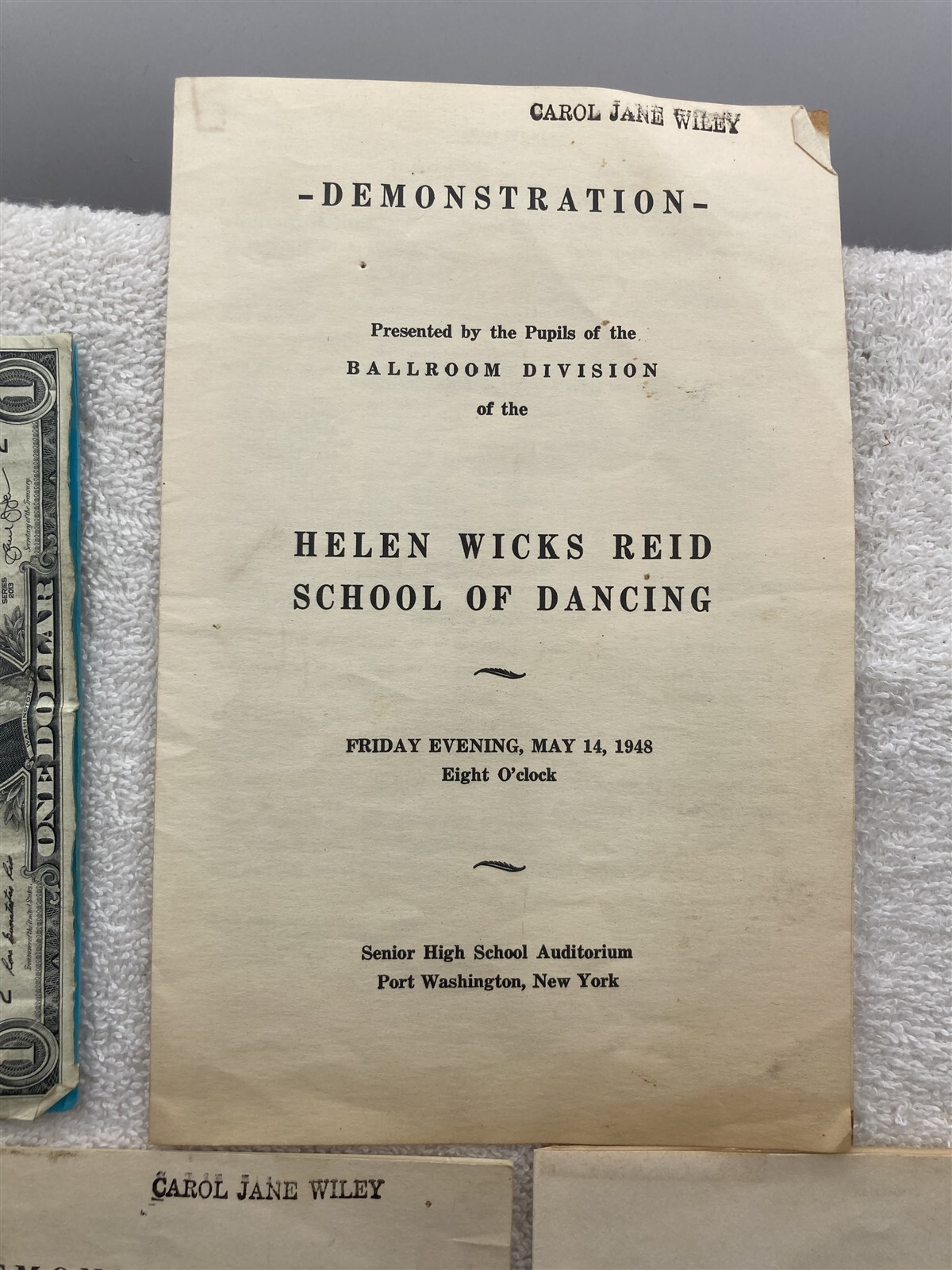 1948 1952 Helen Wicks Reid School of Dancing Programs Port Washington NY High