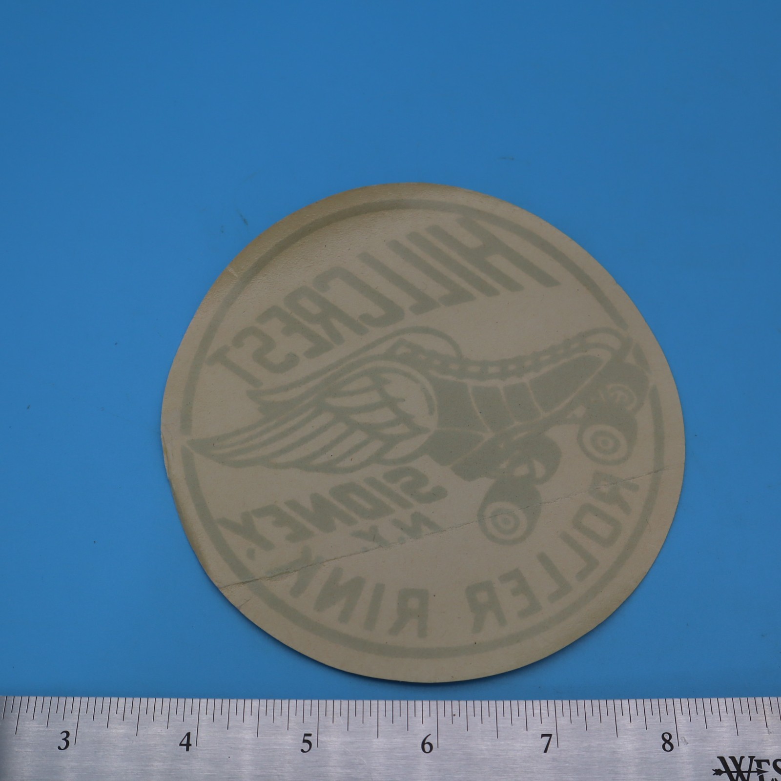 HILLCREST SIDNEY NY. – 1940s Vintage Roller Skating Rink Sticker Label Decal