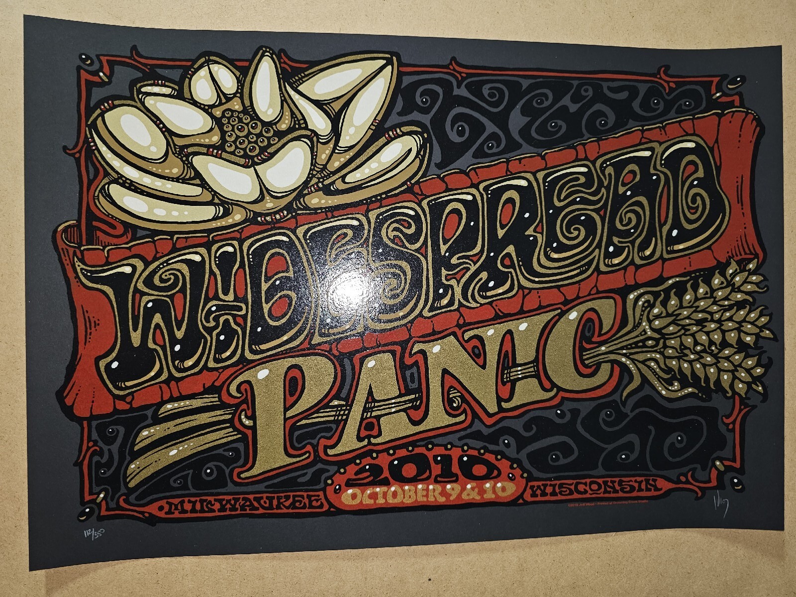 Widespread Panic Milwaukee 2010 The Riverside Theater Jeff Wood Poster S/N Print