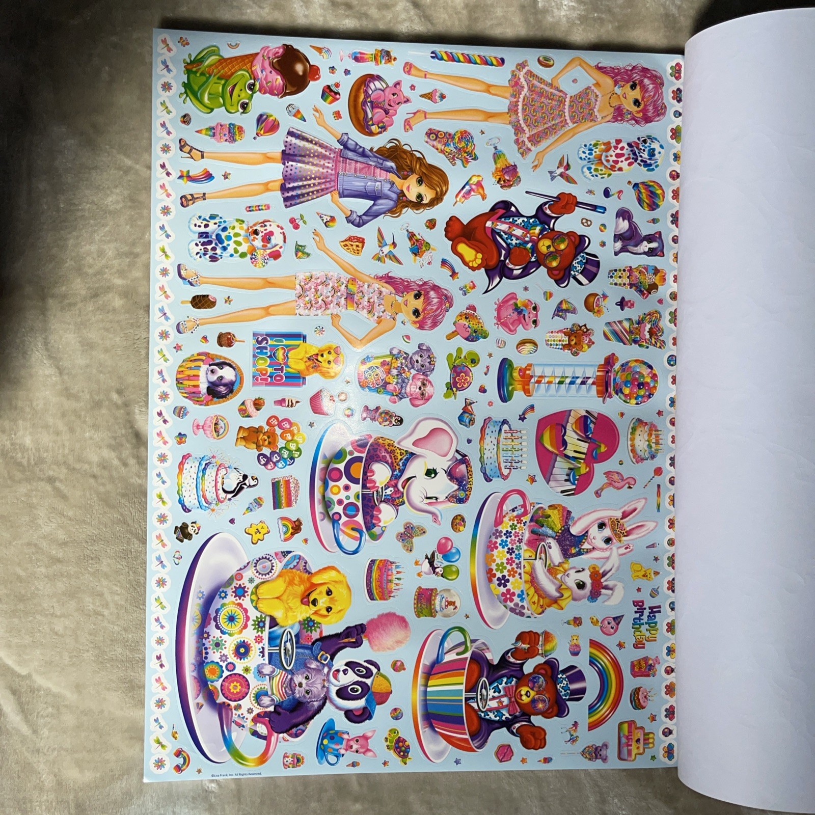 Lisa Frank Activity Pad, 2000+ Stickers Holographic Cover Giraffes Unicorn Panda