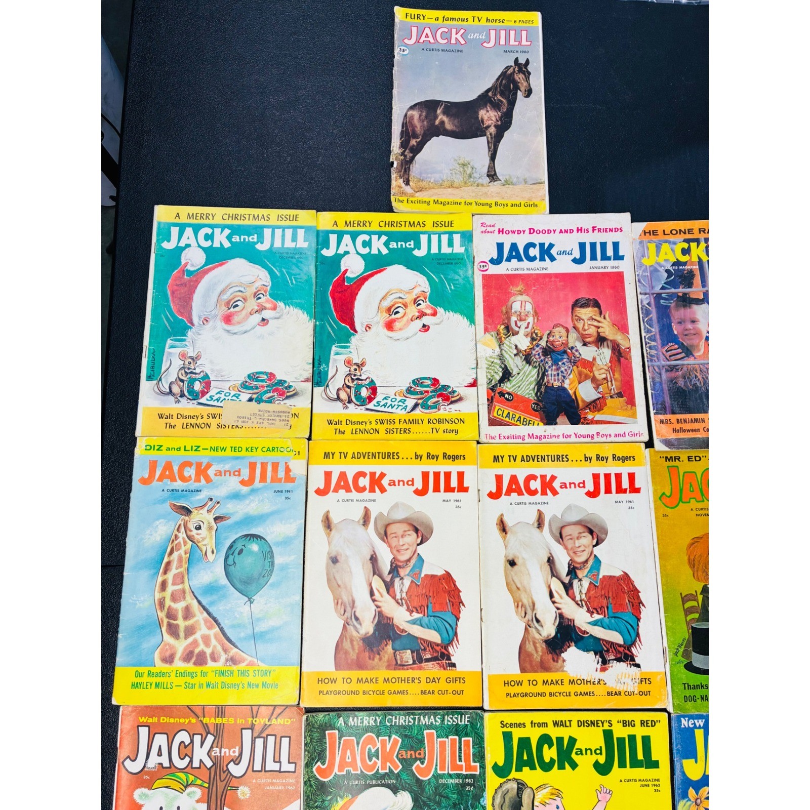 Jack and Jill Magazine Lot 1960-1970 Disney TV Roy Rogers Mr Ed Halloween Xmas