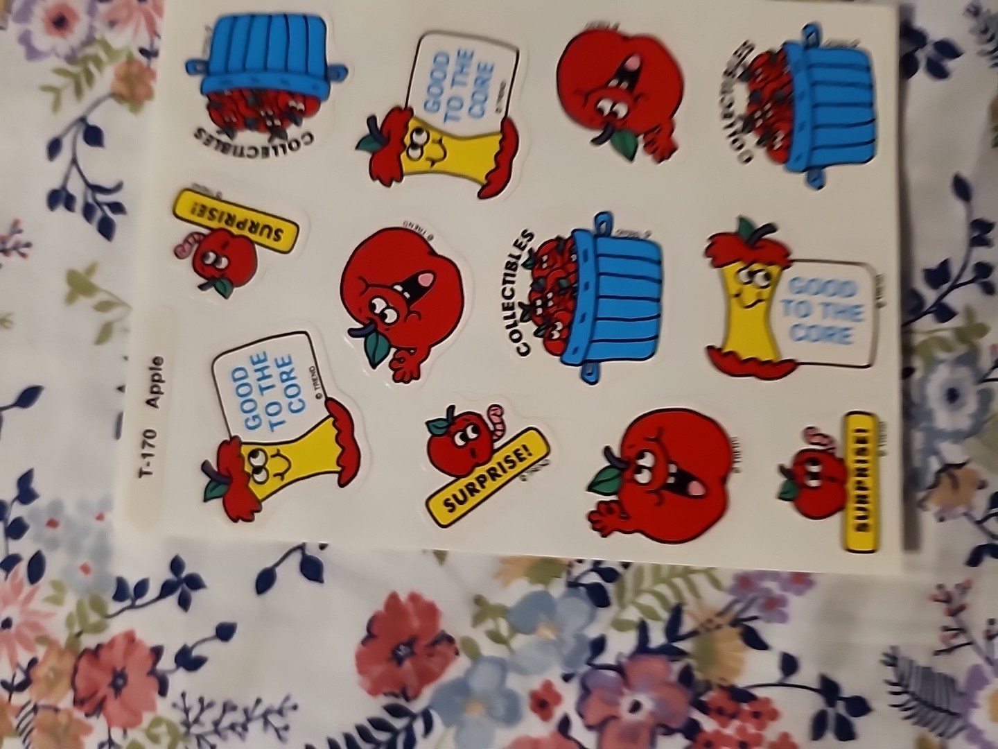 Vintage TREND Scratch & Sniff Stinky Sticker Sheet Die Cut APPLE Scent RARE HTF