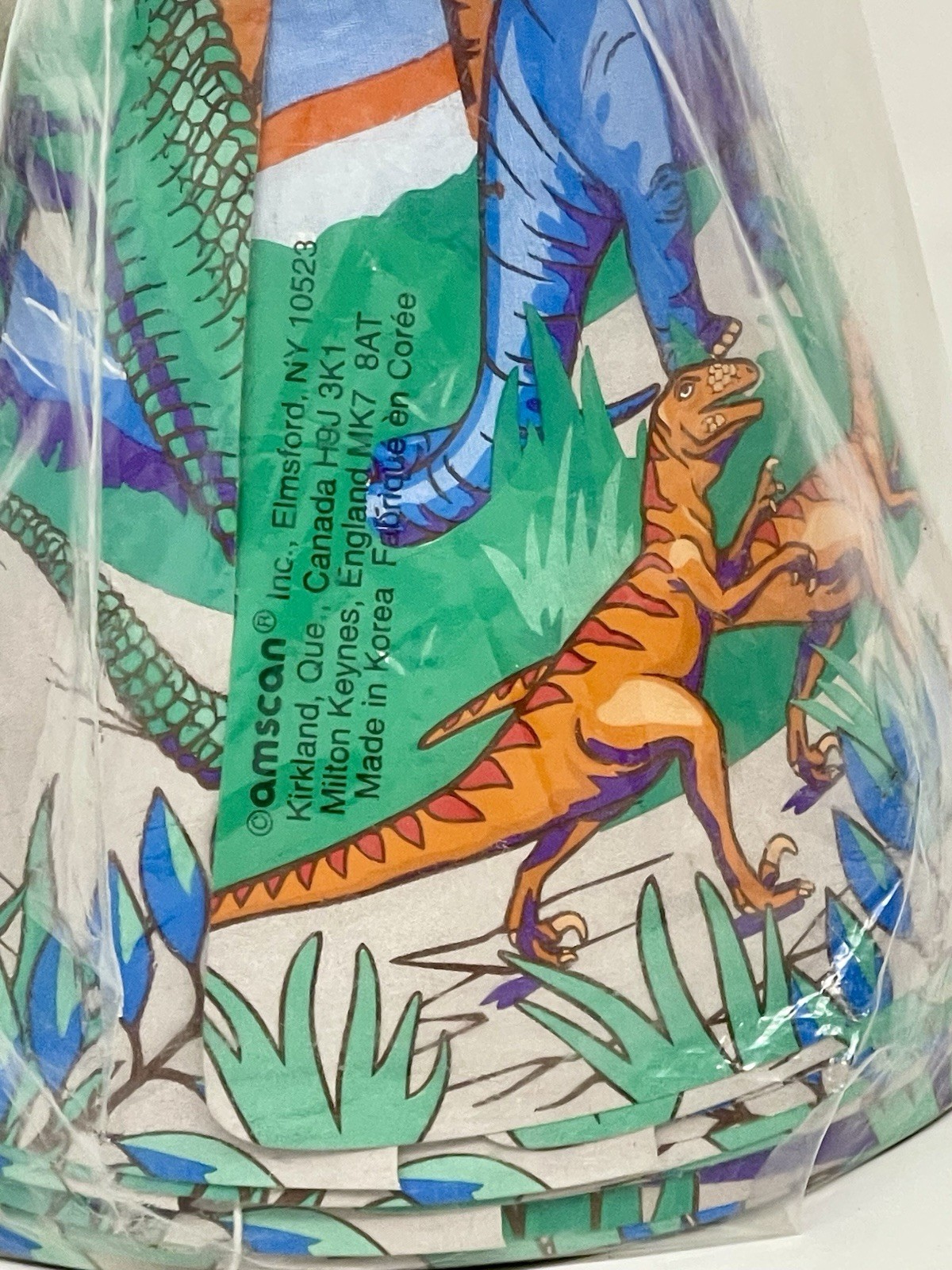 8 Vintage 80s 90s Dinosaur Birthday Party Paper Cone Hats Favors Amdcan New!