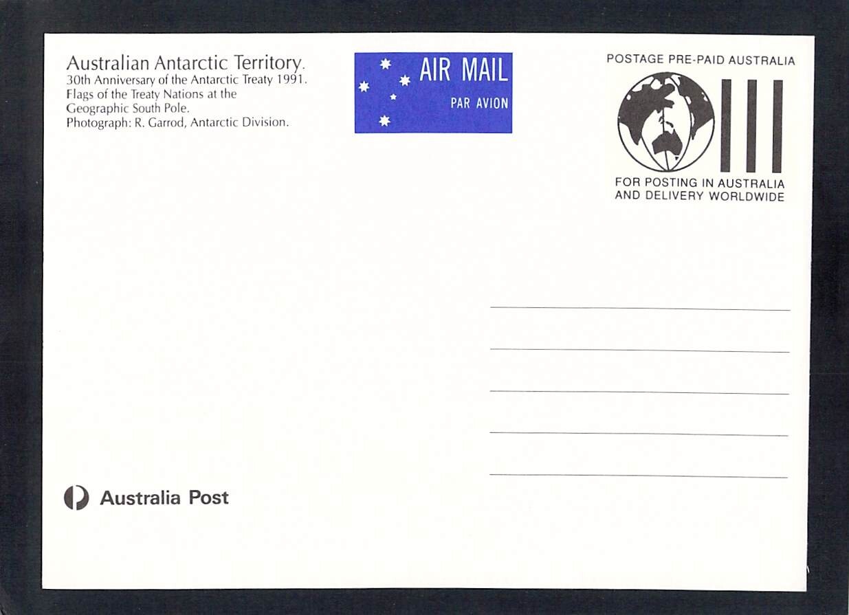 S1656 Australia 1991 30th Anniversary Antarctic Treaty maxicard postcard