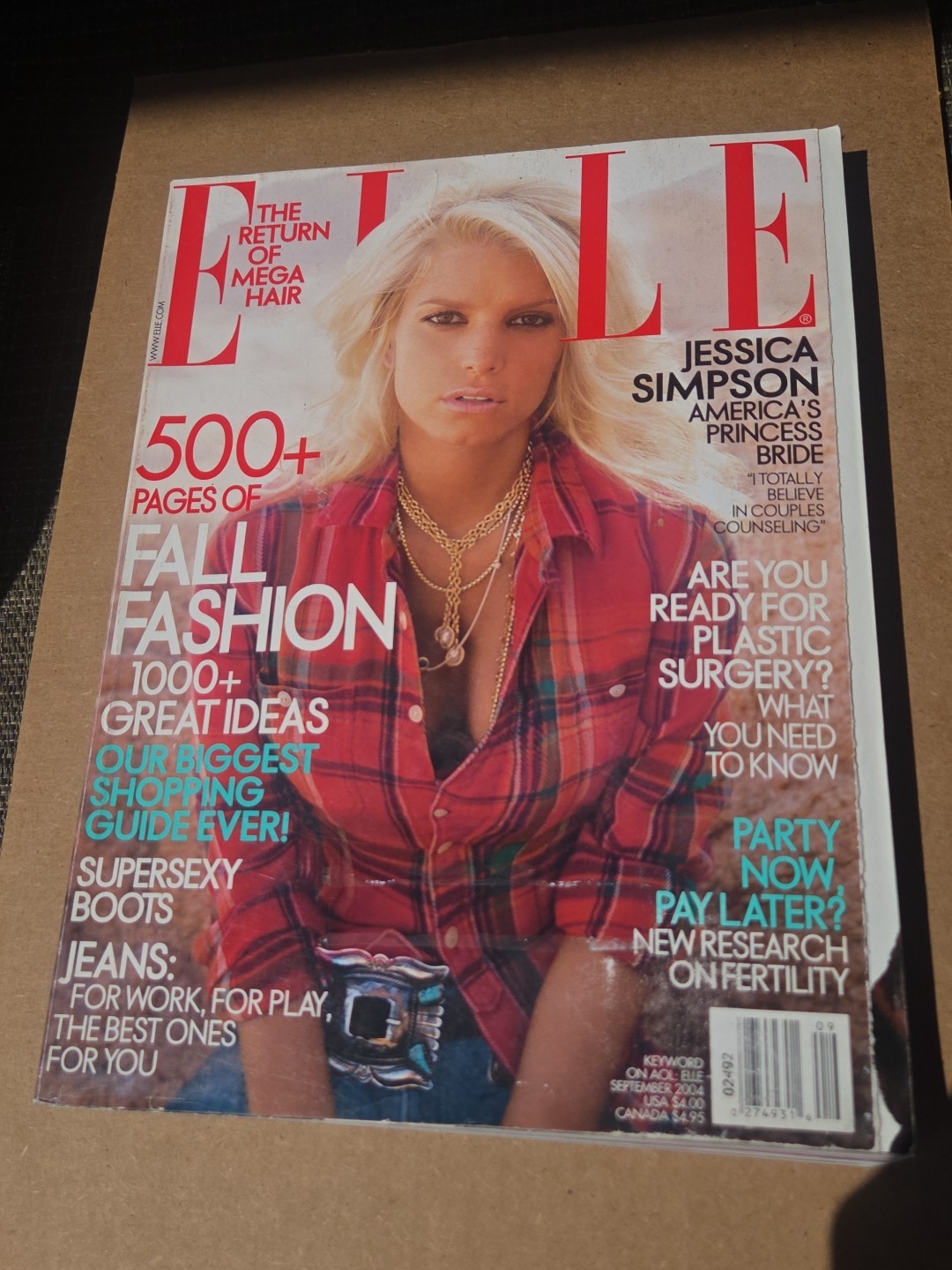 September 2004 ELLE Vintage Fashion Magazine JESSICA SIMPSON 500+ Pages Ads