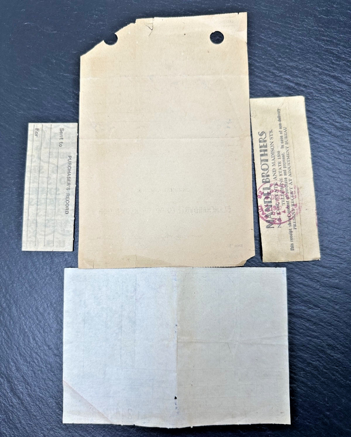 1930’S-1970’S ASSORTED RECEIPTS, BUSINESS CARDS, POCKET CALENDARS + FP373
