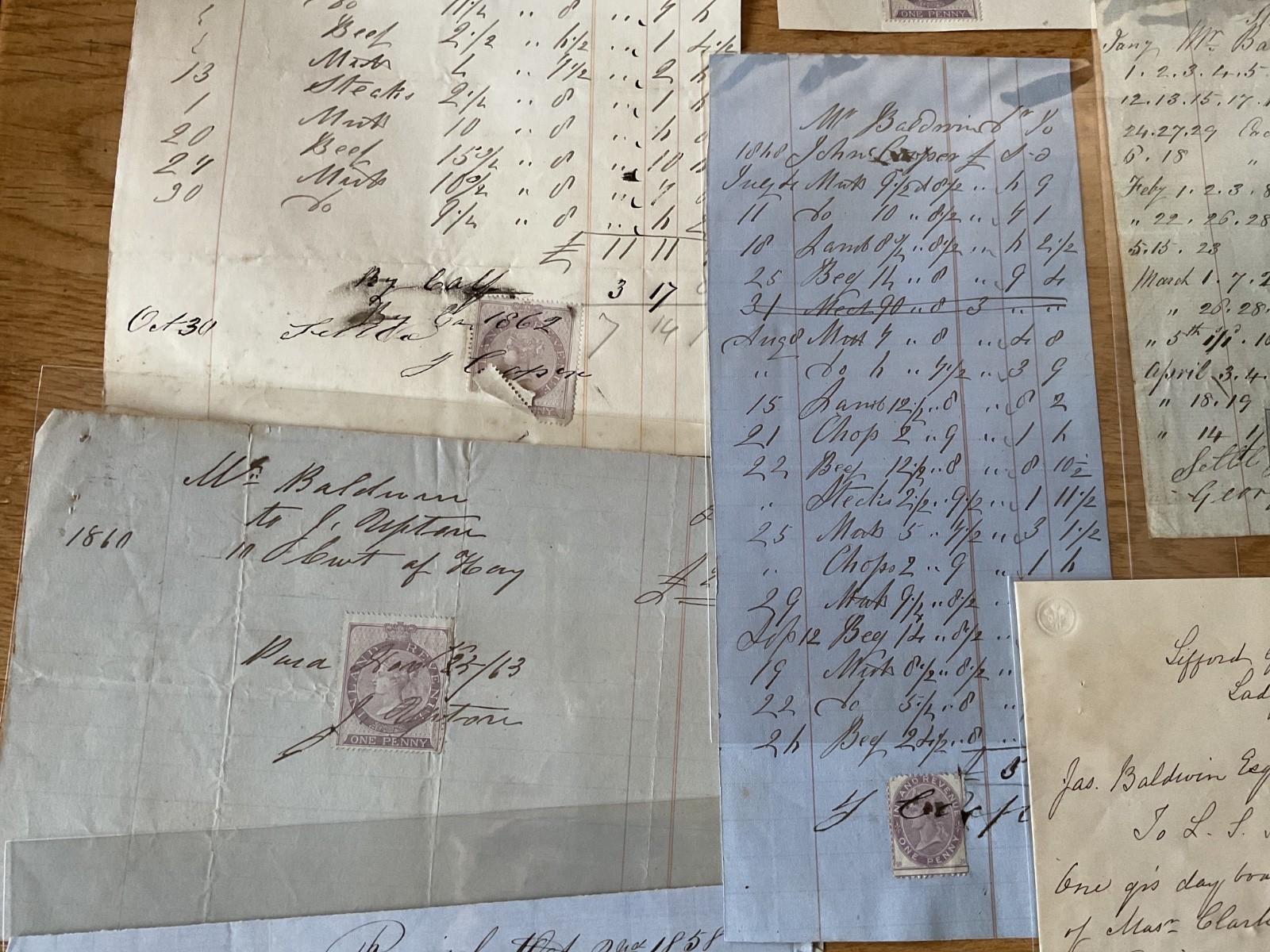 Baldwin British Industry 19th century 50+ receipt items