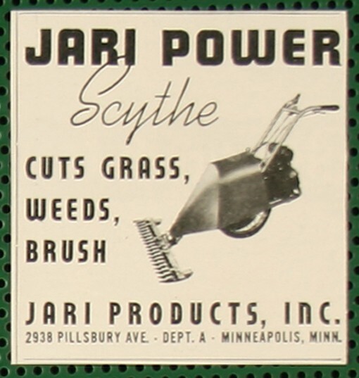 Jari Power Scythe Mower Grass Weeds Brush Minneapolis MN Vintage Print Ad 1941