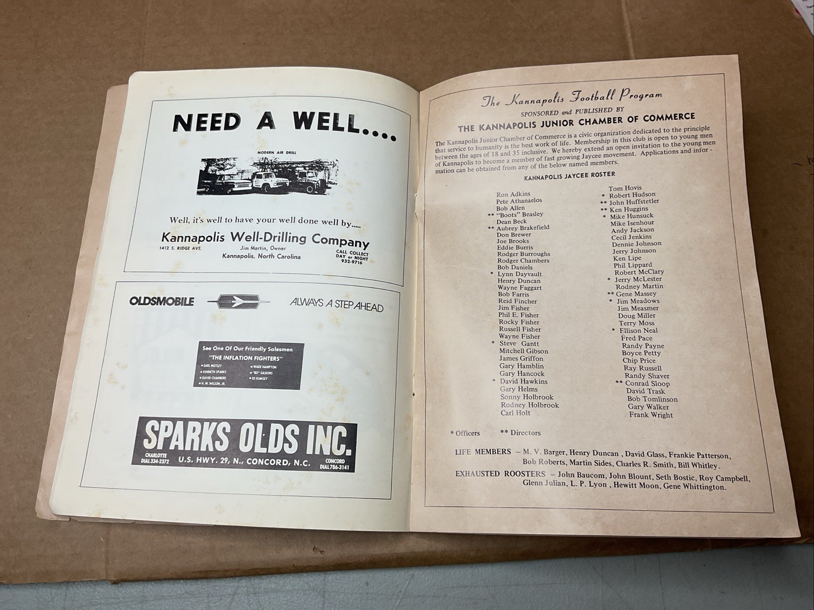 21 Sep 1974 Football Program Kannapolis Vs Lexington High School Nc B69