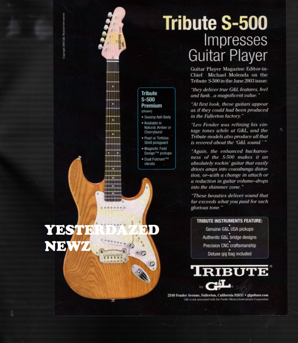 2004 Print Ad for Tribute S-500 Guitar