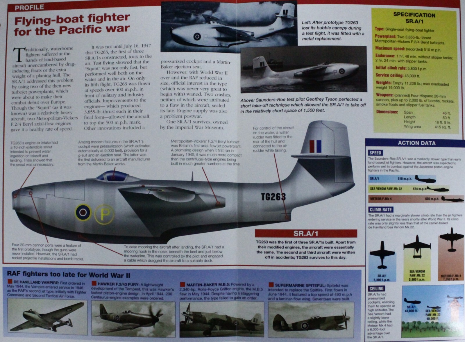 Saunders Roe Flying Boat Picture Brochure Pamphlet Out of Print Aircraft Sheet
