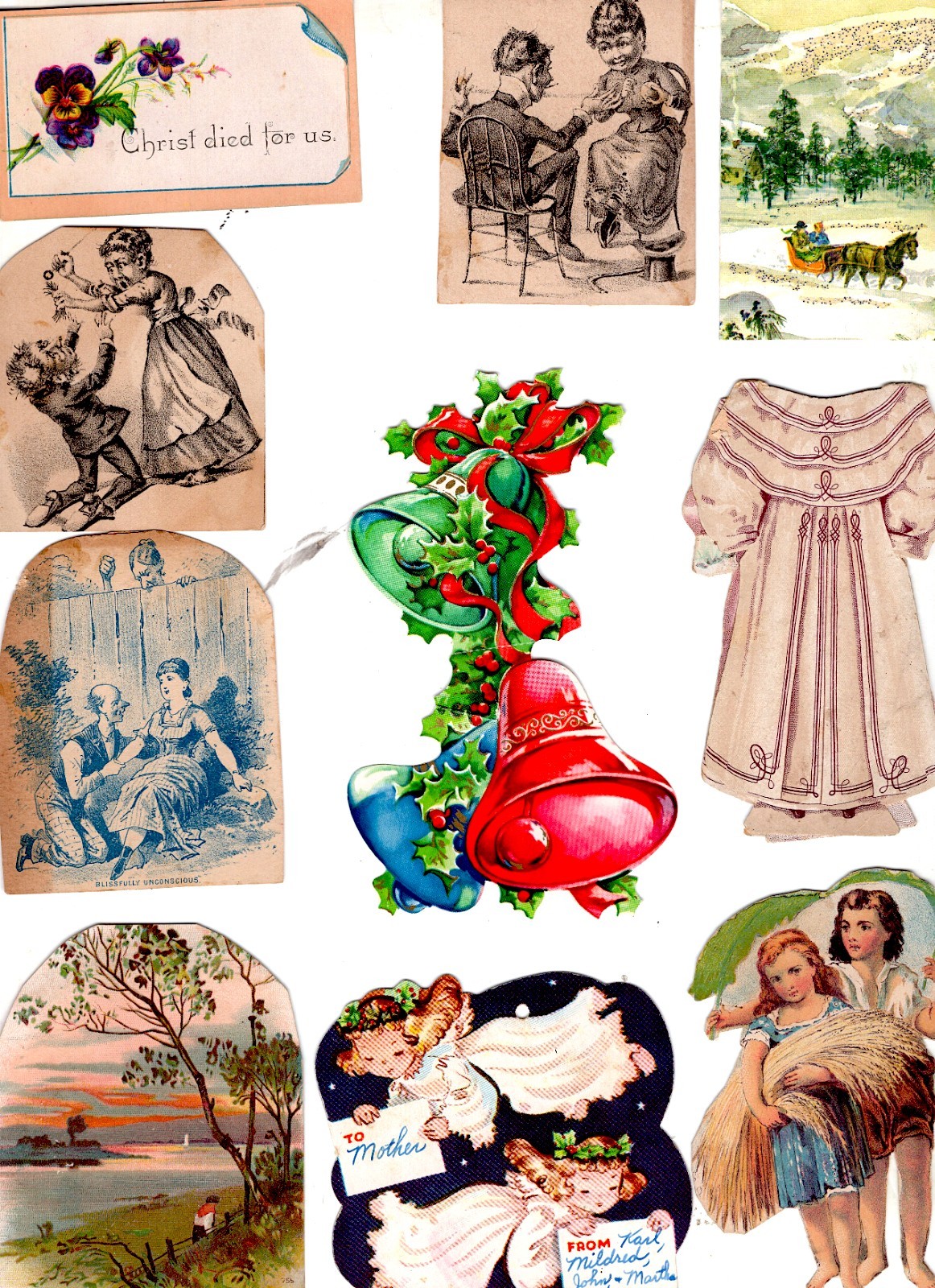 Euphemera Assorted Vintage Paper Photos Cards Postcards Cutouts Lot of 50+