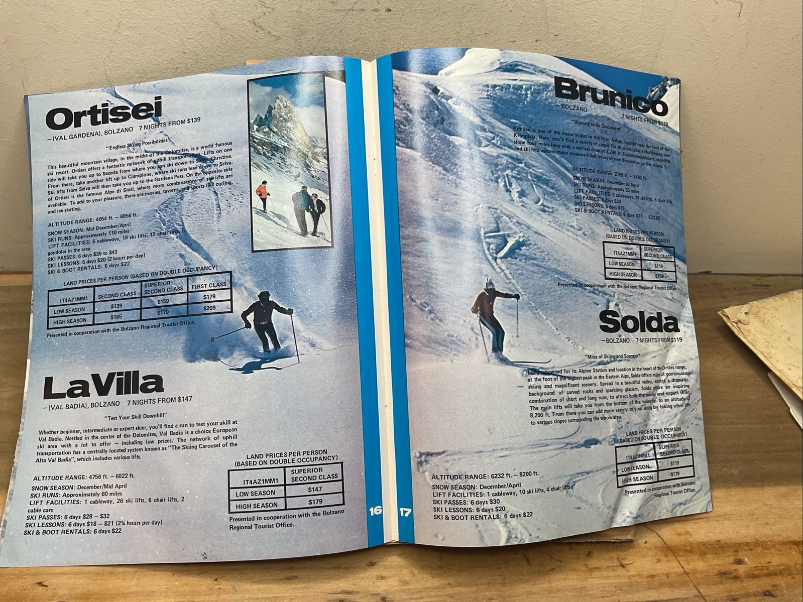 1974 Alitalia Air Transpiration Europa ski Tour Adventures United Airlines B40