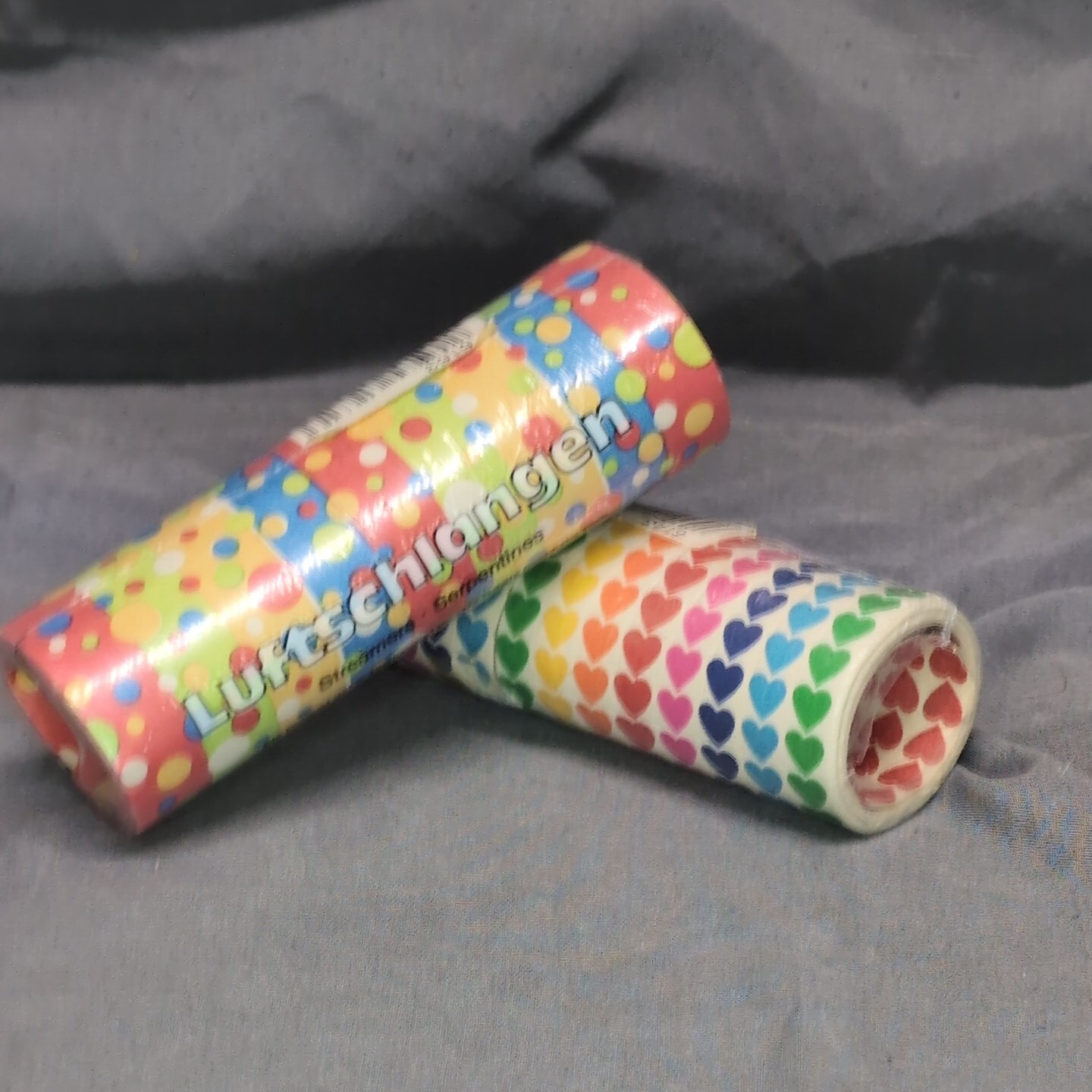 Rainbow Hearts Primary Bubbles Party Serpentines Streamers Paper Art Co Vintage