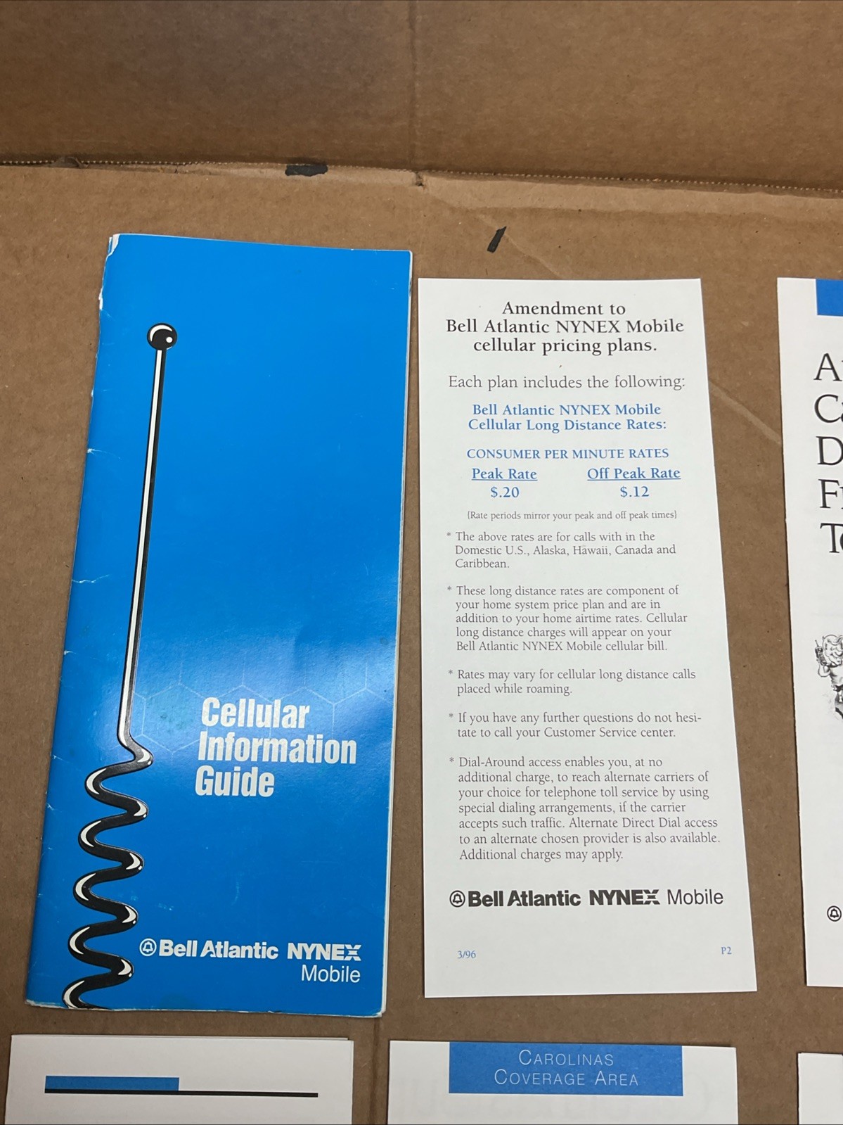 1996 Bell Atlantic Nynex Mobile Cellular Phone Information Guide B73