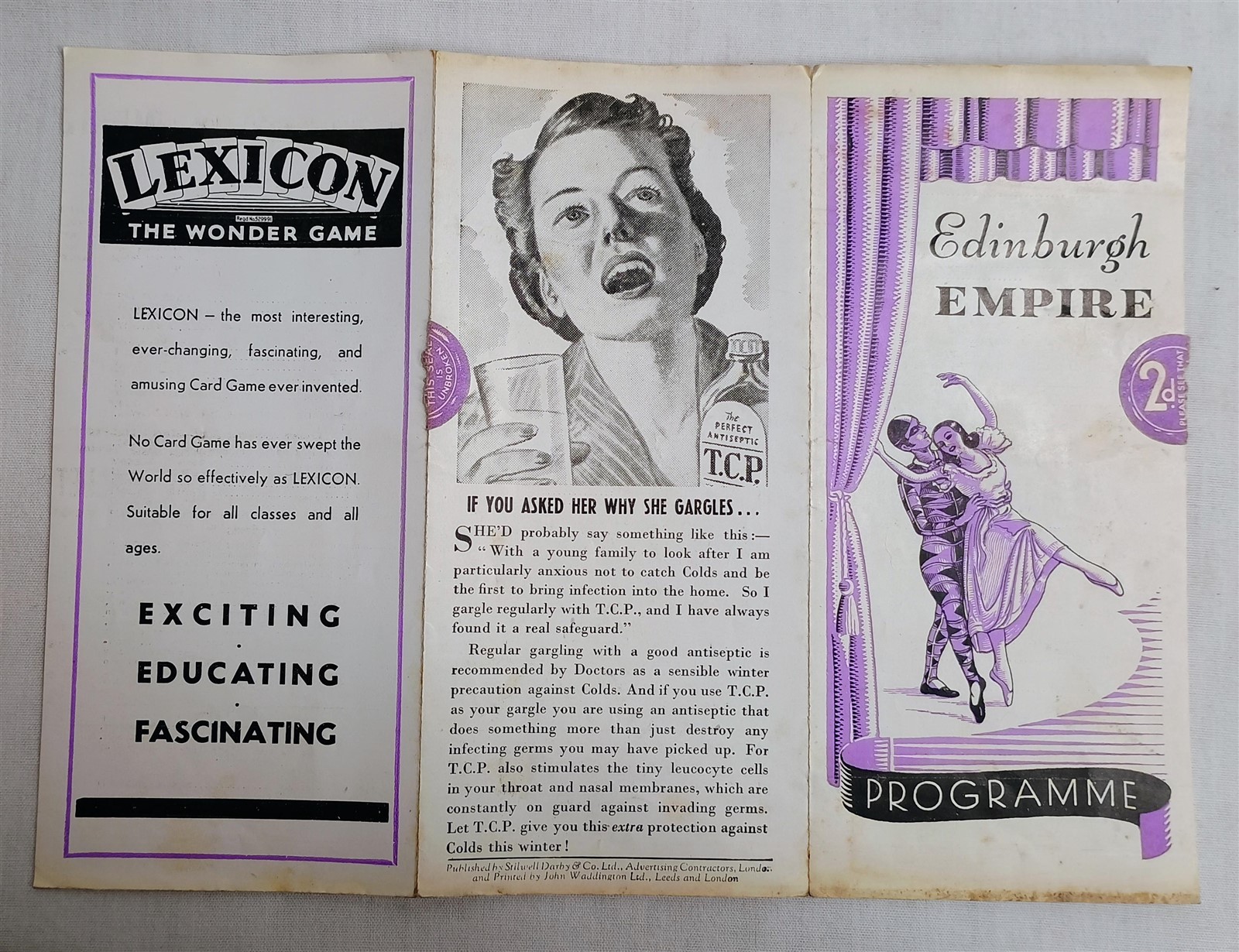 Vintage Paper Lot Edinburgh Ballet Club Tickets Program Empire Programme