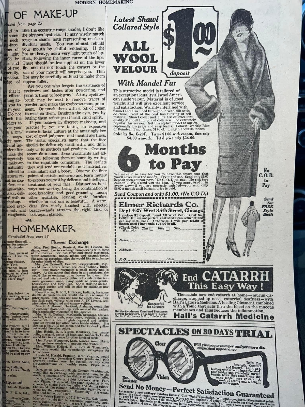 Antique women’s magazine 1917 October- Halloween cover Modern homemaking