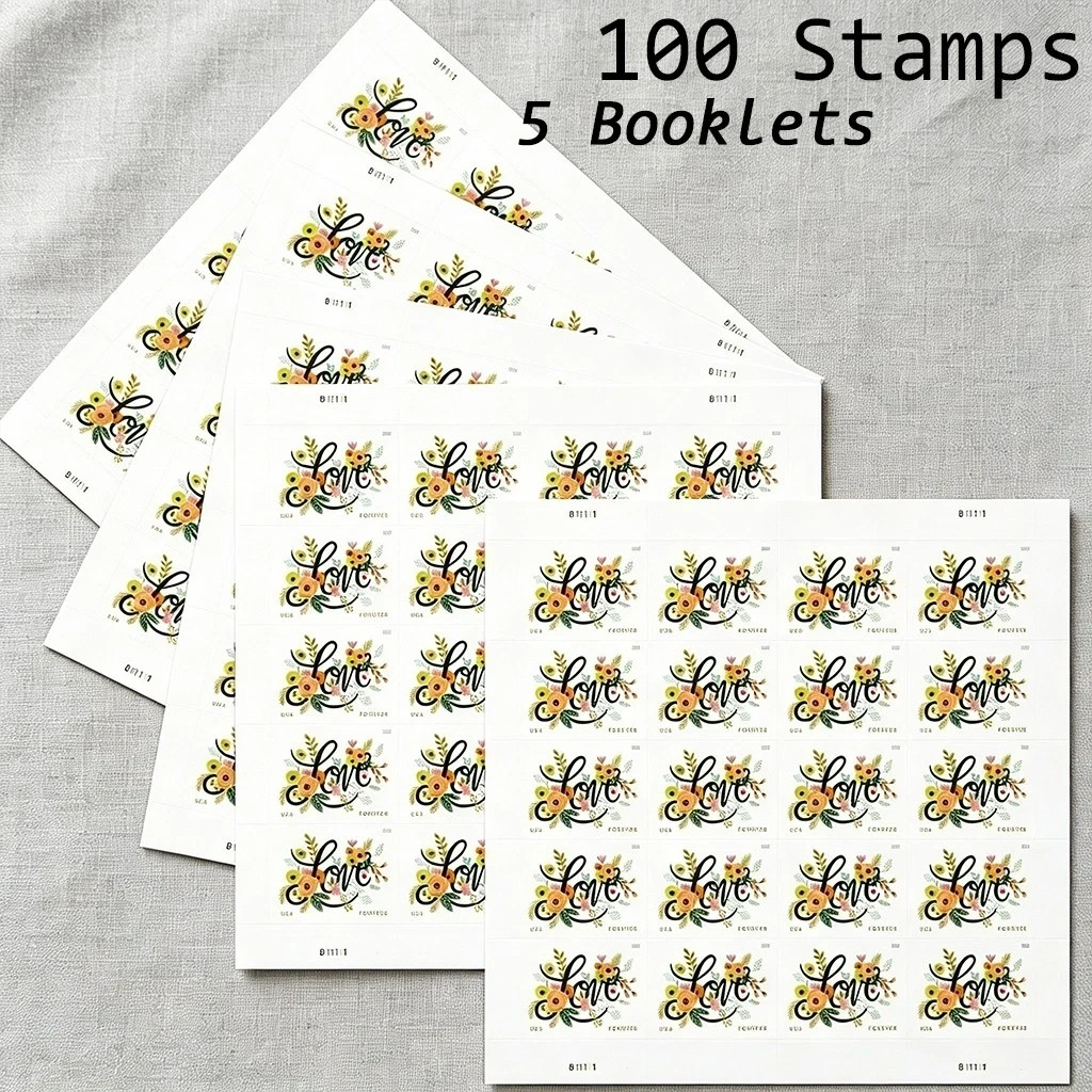 2018 US Love Flourishes 100PC – 5 Sheets 20 / Sheet Scott #5255 Mint