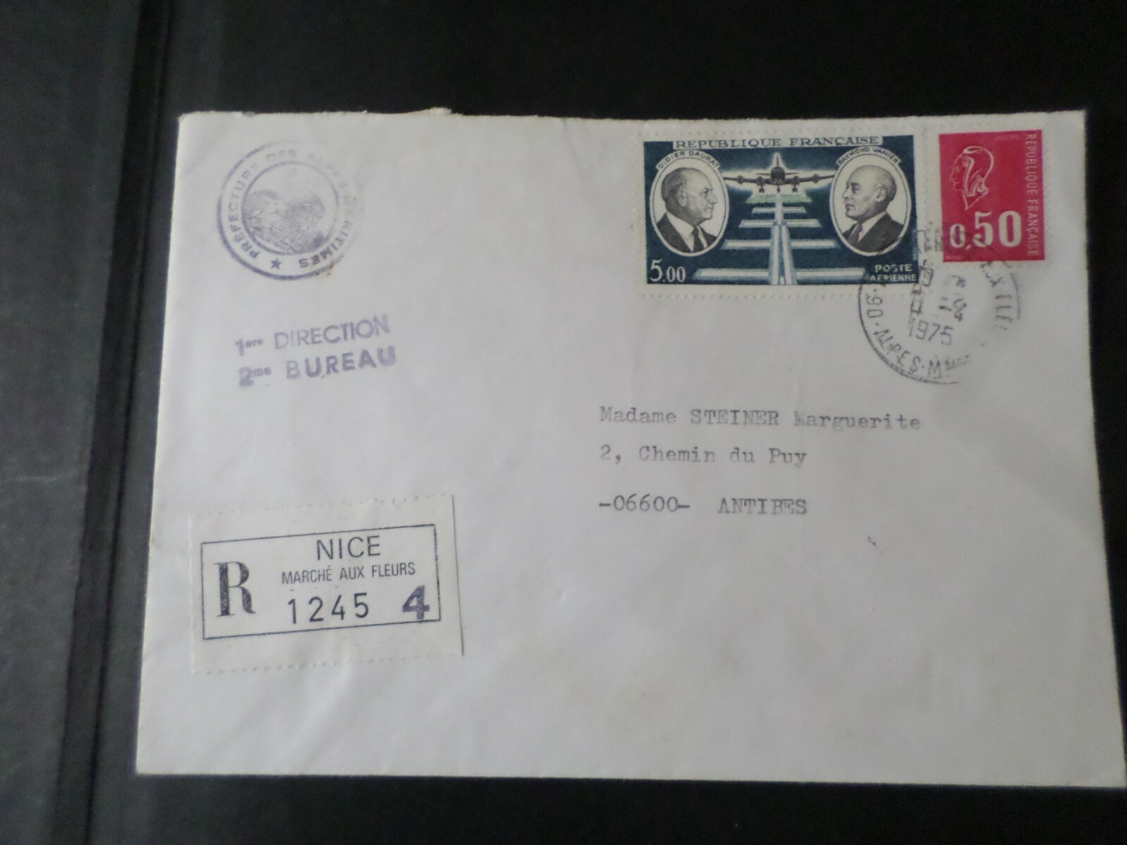 France 1975, Registered Letter Philately, Alpes Maritimes, Nice Cachet