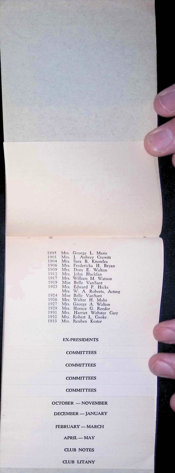 New Century Club Newtown PA 1900s Program Booklet NC Monogram