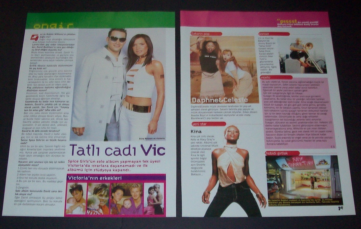 BRITNEY SPEARS-SPICE GIRLS-EMMA BUNTON-VICTORIA BECKHAM 2000 Mag ARTICLE 41011