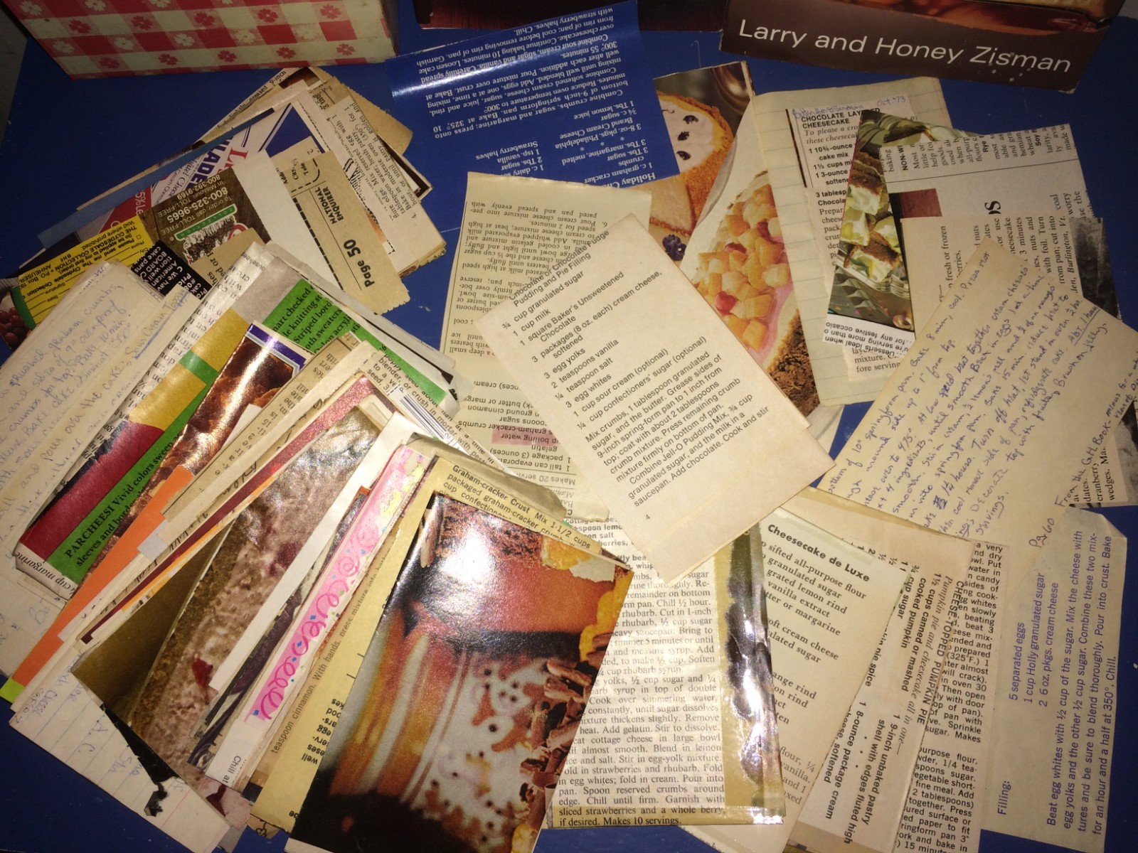 Cheesecakes only! 1960-1970 Recipe Box Recipes over 200!!! Clipped / Handwritten