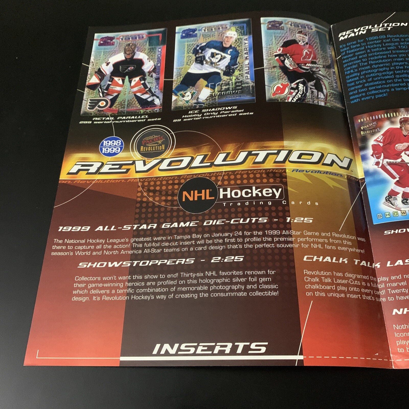 Rare 1998 Pacific Revolution NHL Hockey Dealer Promo Ad Martin Brodeua