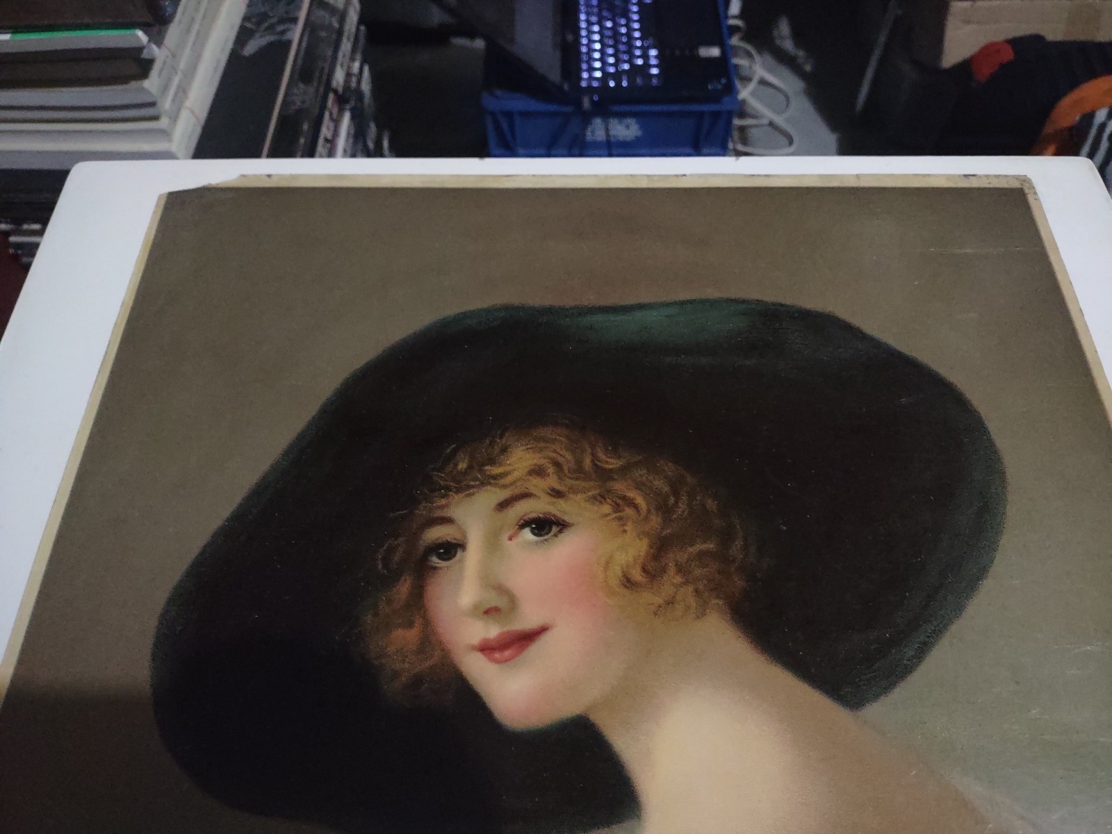 EARLY 1900’S VINTAGE CHROMOLITHOGRAPH PRINT W. HASKELL COFFIN WOMEN W/BIG HAT