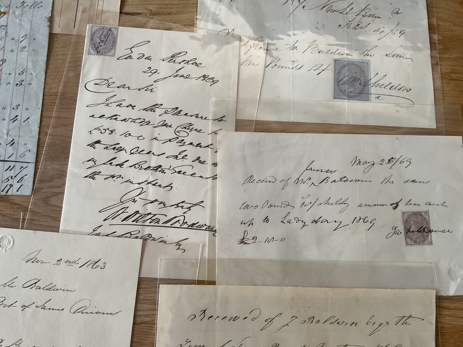 Baldwin British Industry 19th century 50+ receipt items
