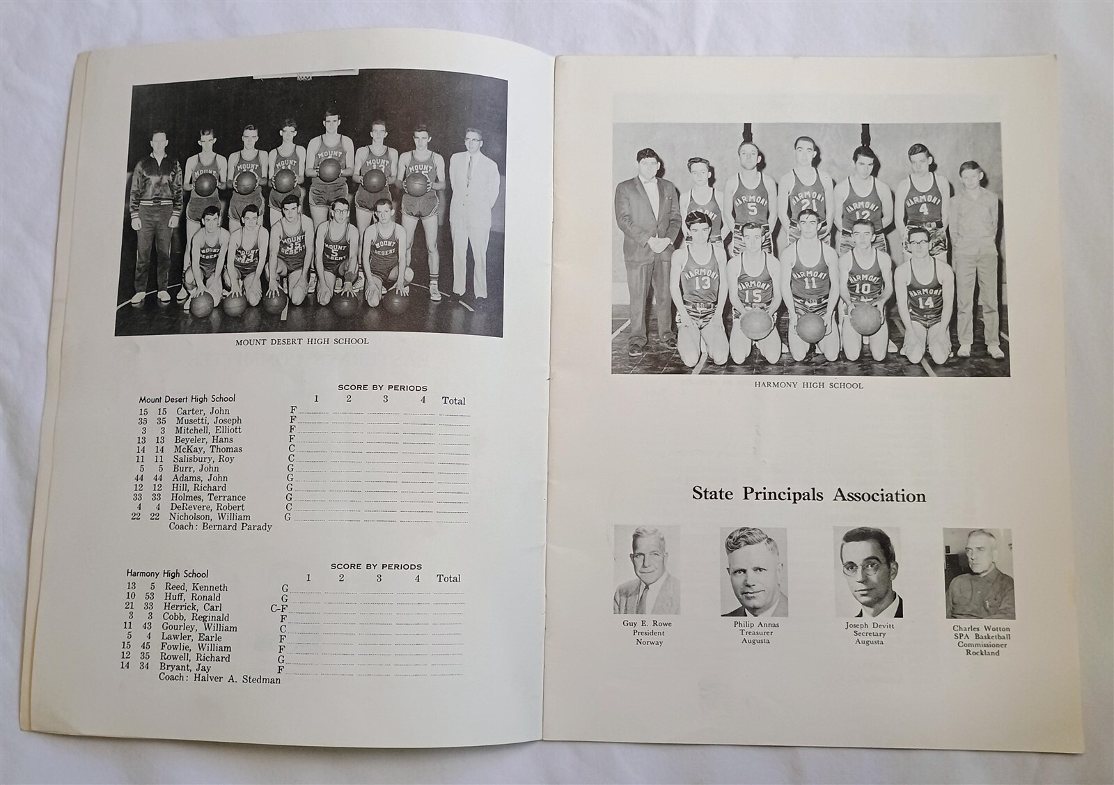 Vintage 1960 Eastern Maine Basketball Tournament Program Book Class M & S