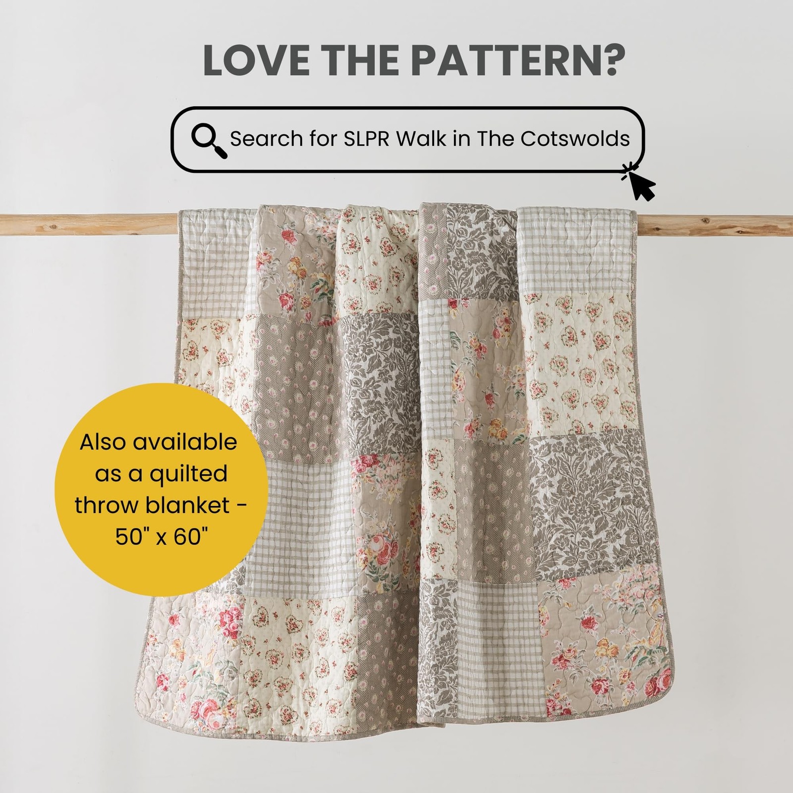 SLPR Walk in The Cotswolds Patchwork Cotton Pieced Quilt Set – Queen Size wit…