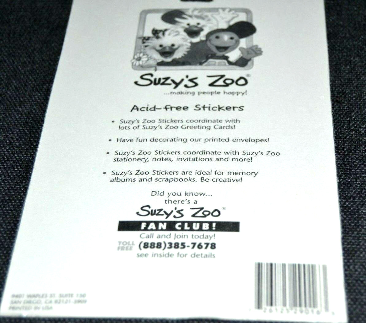 SUZY’S ZOO Stickers 4 Sheets FRIENDS AND FLOWERS 9559 BEAR CUB Sealed! Vintage