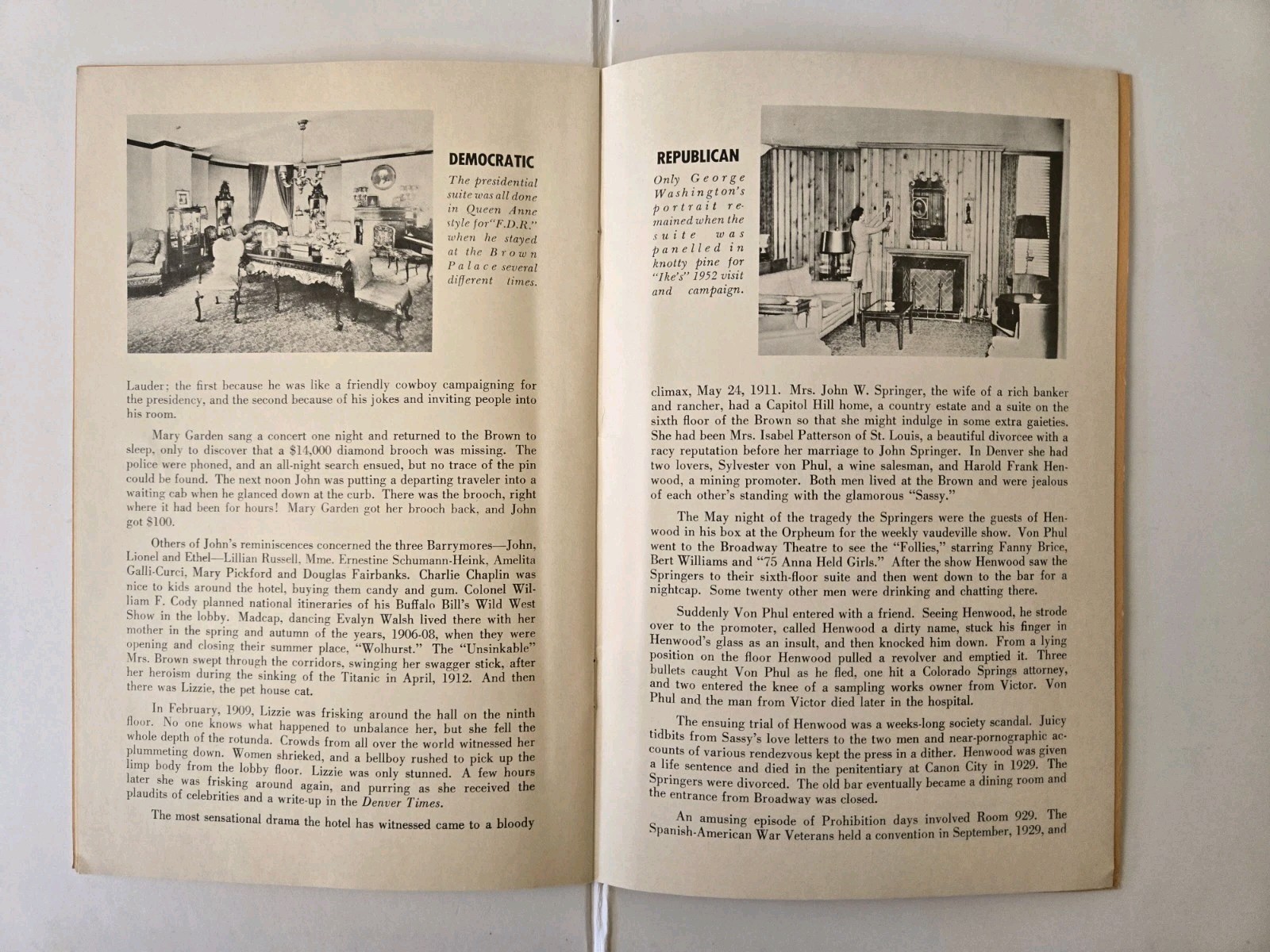 The Brown Palace Hotel Denver Colorado Booklet 1967, 3 Postcards