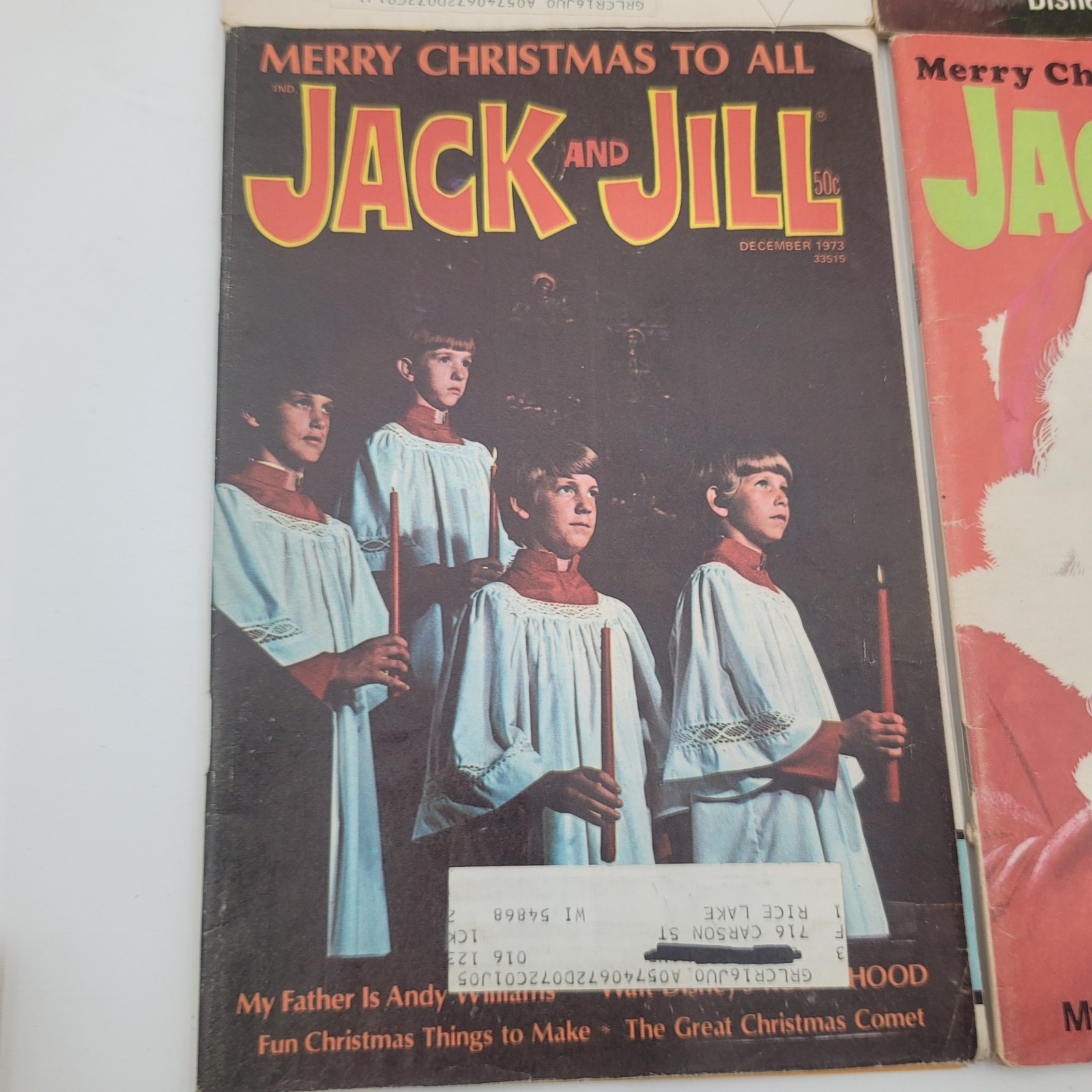 Vintage Jack and Jill Magazine Lot 4 Christmas Issues 1970s Disney Aristocats