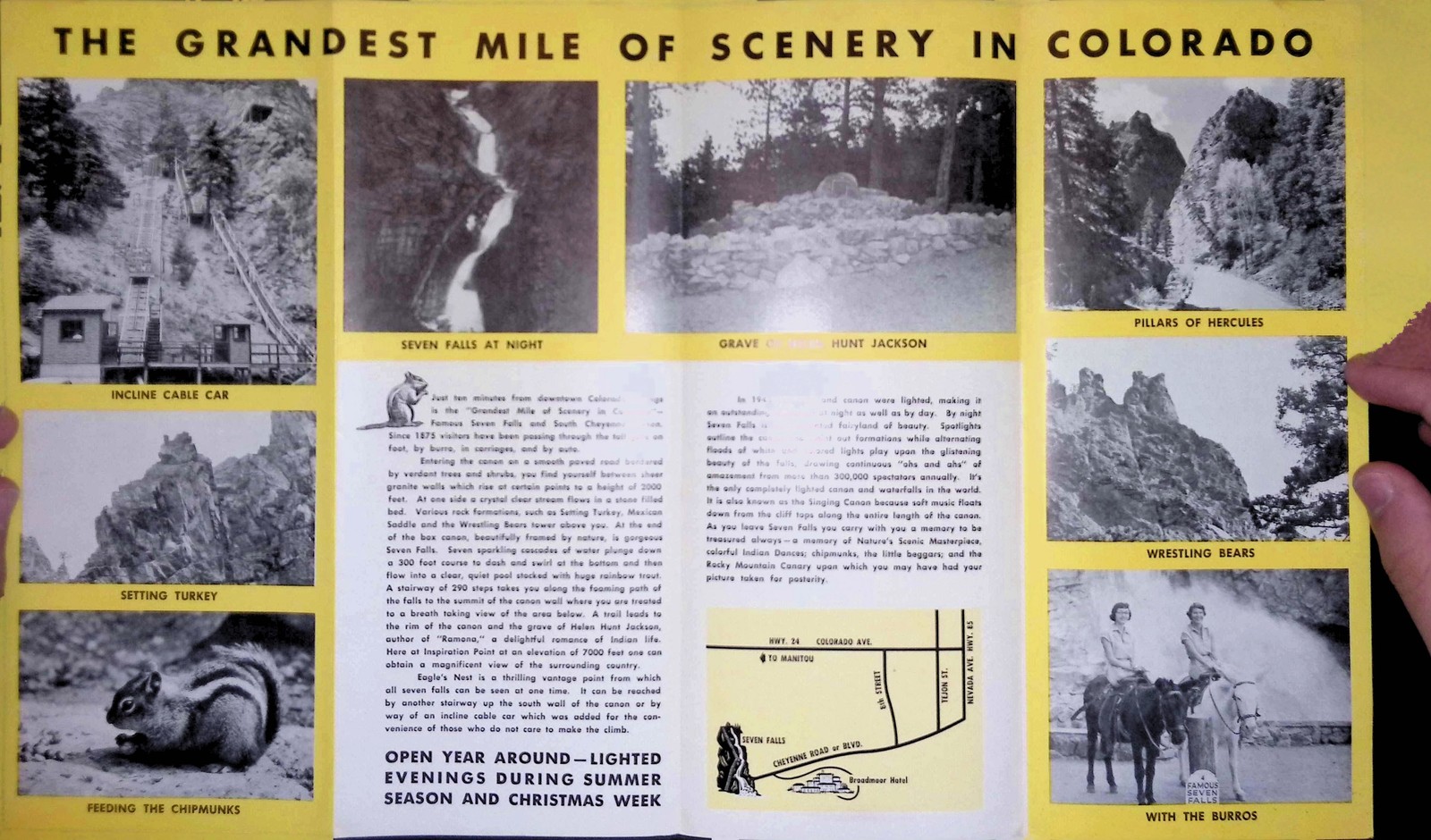 Seven Falls CO Travel Brochure c1910 South Cheyenne Canon Rainbow Art