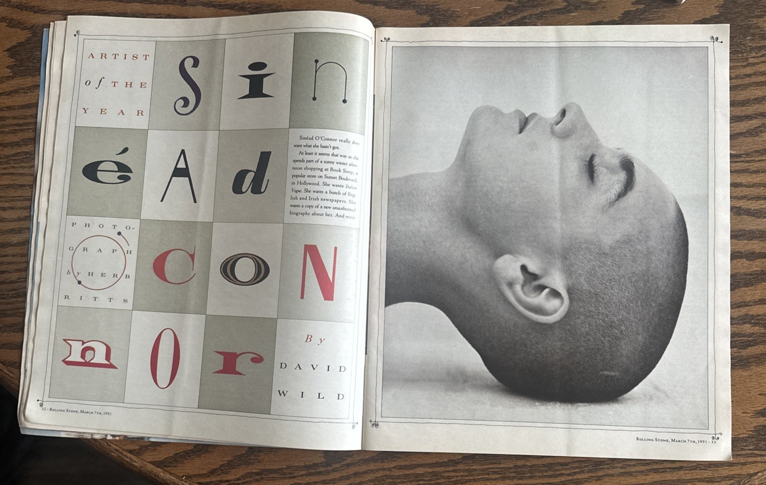 ROLLING STONE Magazine Issue 599 March 7, 1991 Sinead O’Connor Cover
