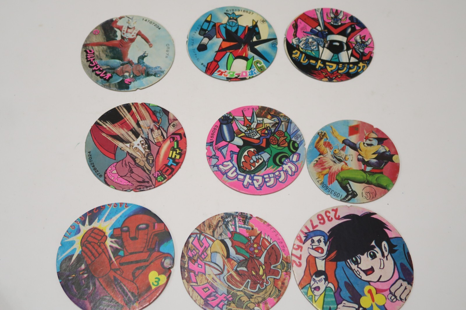 Vintage Japanese Menko Cards Lot – Approx. 140 Pieces Masked Rider Mazinger Z
