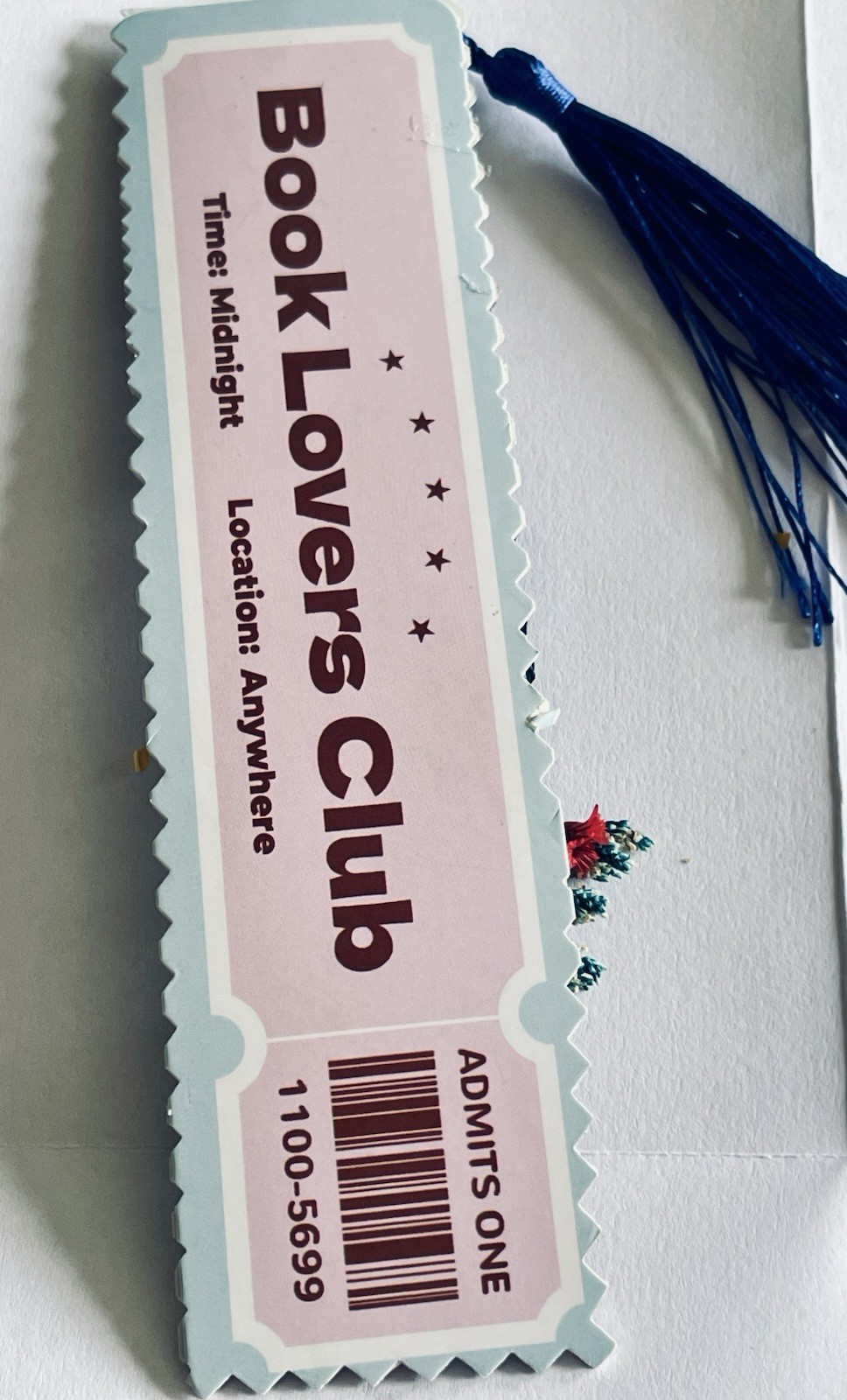 Handmade Bookmark Real Dried Flowers Fairytales Fairies Tassel Double Sided