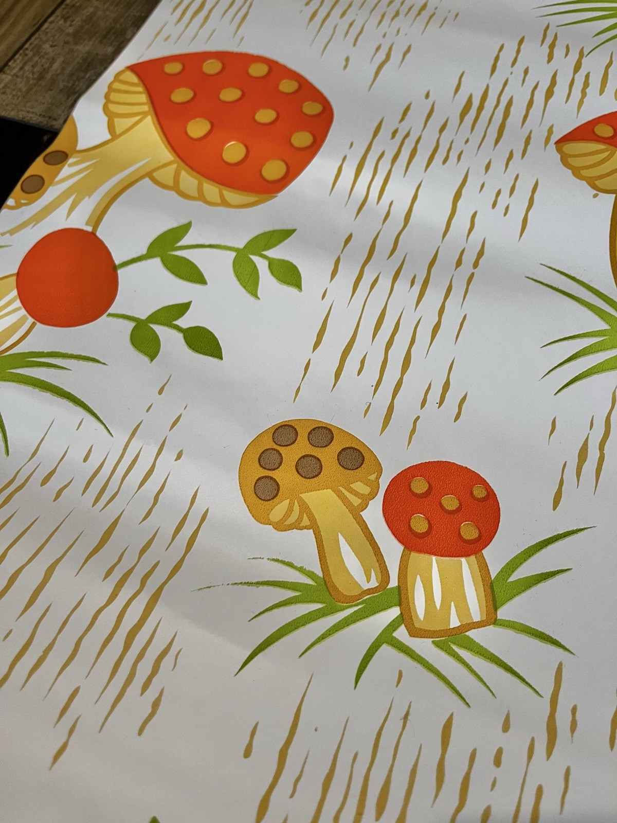 Vintage 1970s Mushroom Contact Paper