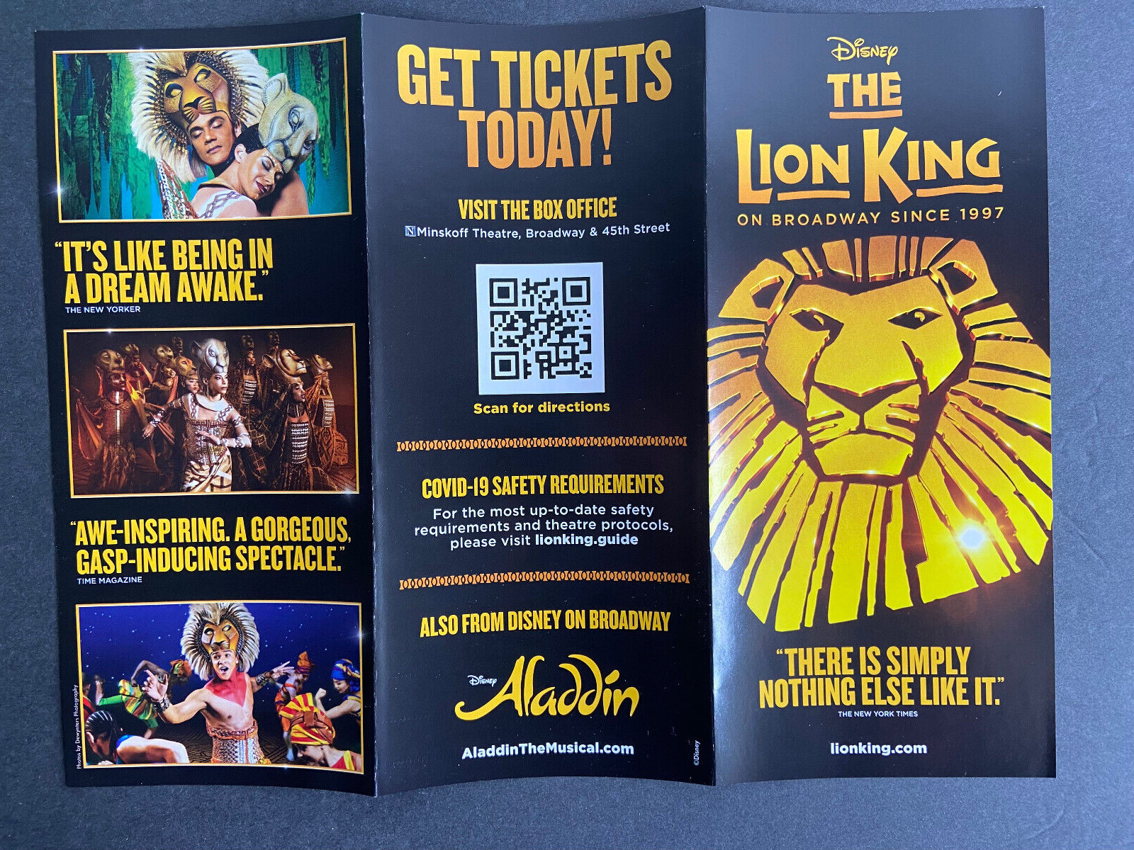 Disney The Lion King 25 years 2022 Ad Flyer Broadway New York City Advertisement