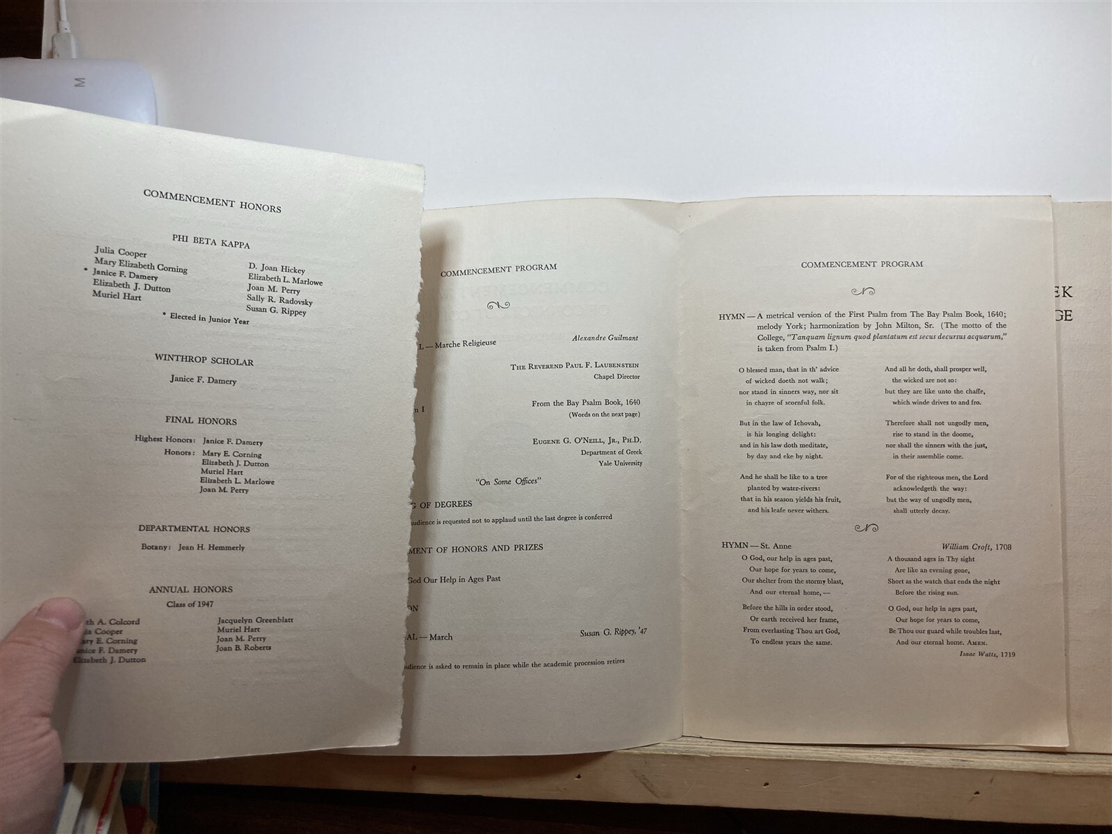 1947 Commencement Week Programs Connecticut College University CT Vtg