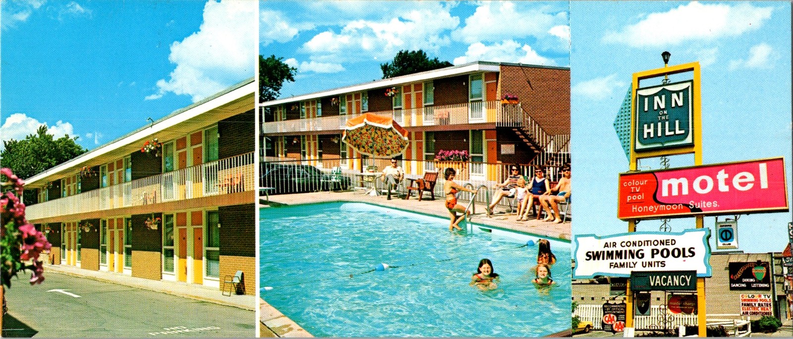Inn on the Hill Motel Rack Card & Postcard Niagara Falls Ontario 1970s