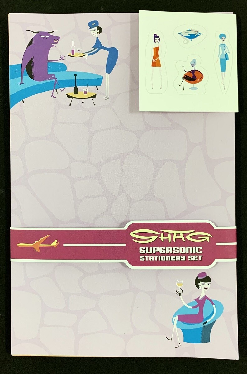 Shag Supersonic STATIONARY SET 8 Letters 6 Envelopes With Stickers 2002 Print