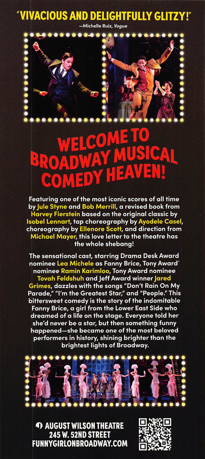 Funny Girl Lea Michele Ramin Karimloo 2023 Ad Flyer Broadway New York City NYC