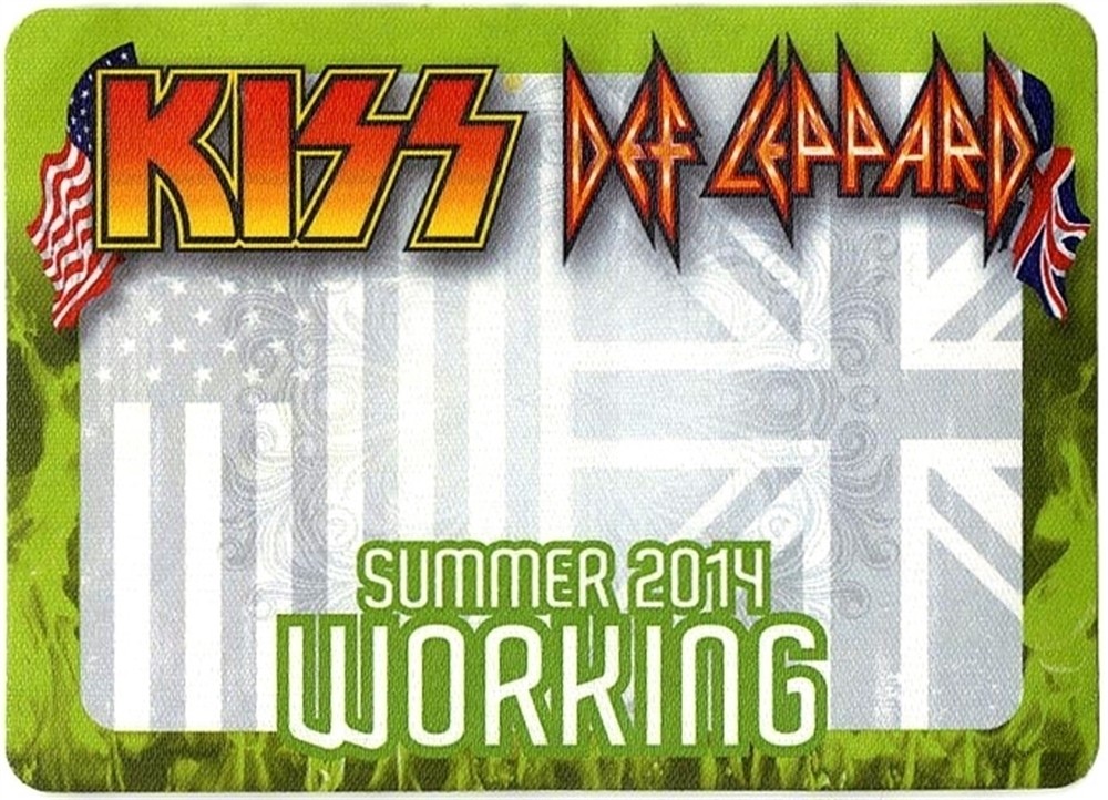 KISS 2014 40th Anniversary tour w/ Def Leppard Working Crew Backstage Pass