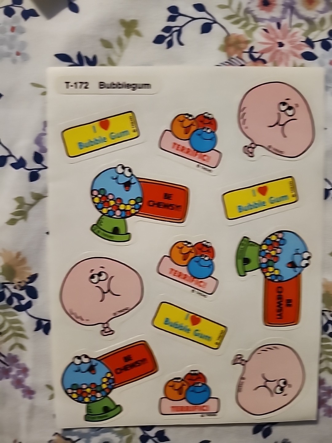 BUBBLE GUM Vintage TREND Scratch & Sniff Stinky Sticker Sheet Die Cut Scent RARE