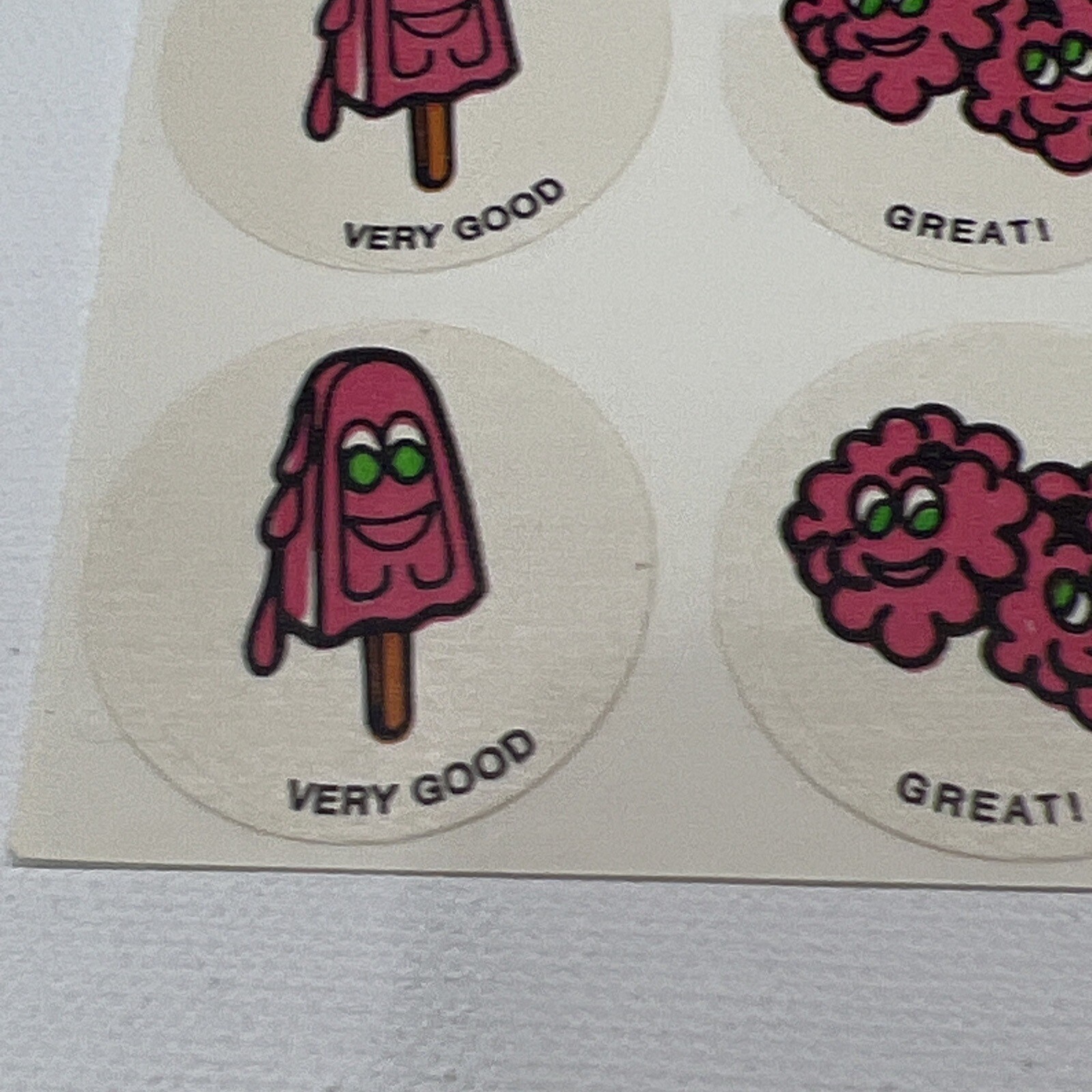 RARE Vintage Matte Scratch & Sniff Stickers 70’s Raspberries Raspberry Jam