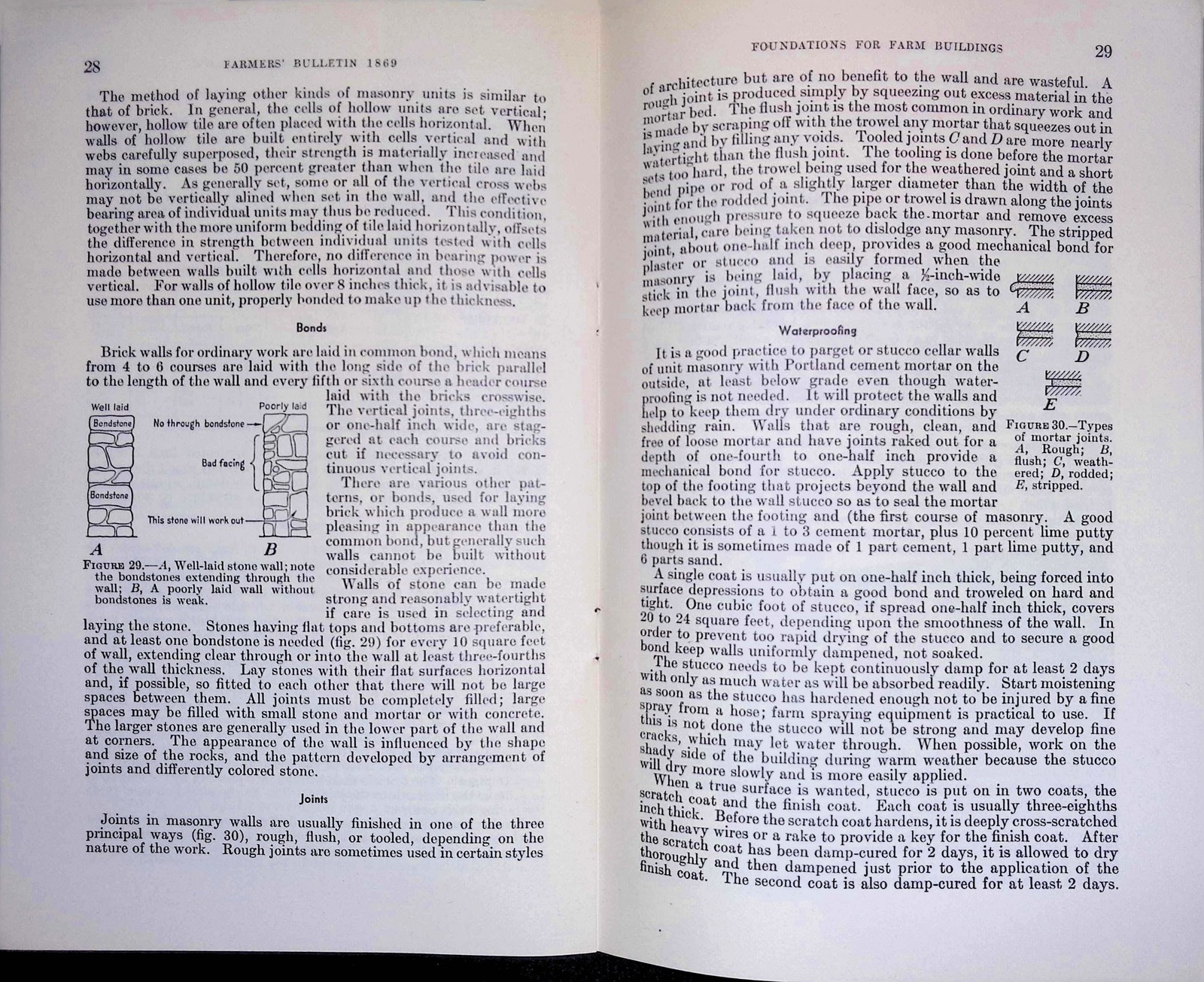1941 USDA Farmers Bulletin No softcover Foundations for Farm Buildings