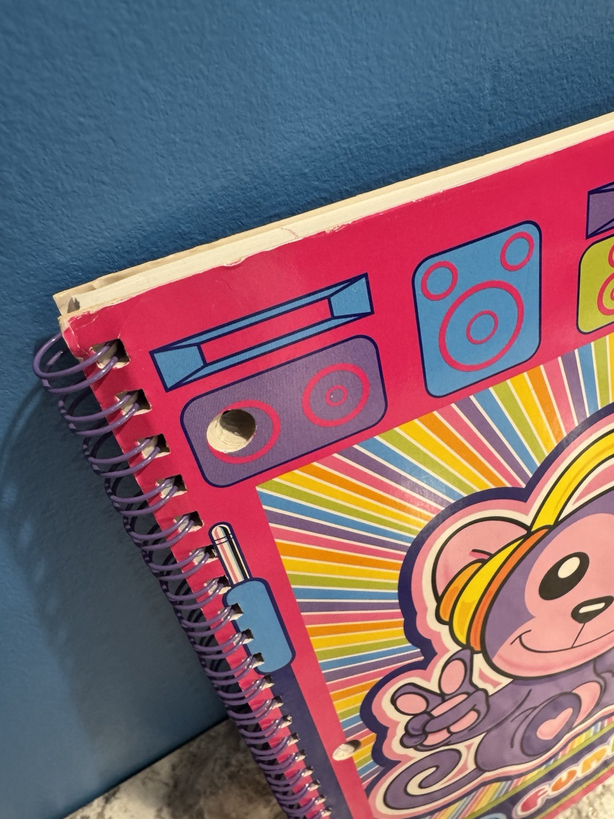 Vintage Lisa Frank Spiral Notebook Funky Monkey 10.5 x 8 Rainbow 68 Sheets Y2K